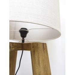 Lampa podłogowa / stołowa Trapez drewno egzotyczne 95cm